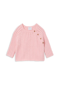 Powder pink knit cardigan