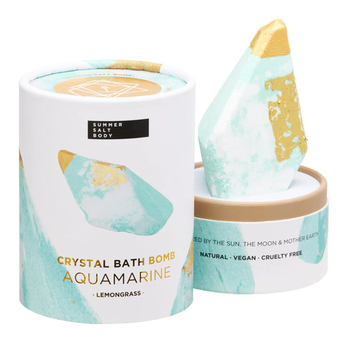 Aquamarine crystal bath bomb lemongrass
