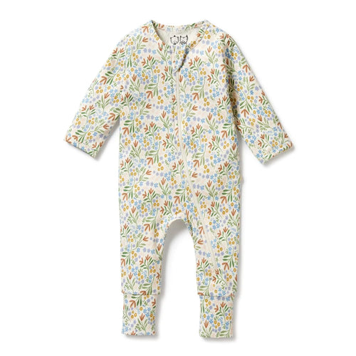 Tinker floral organic zipsuit