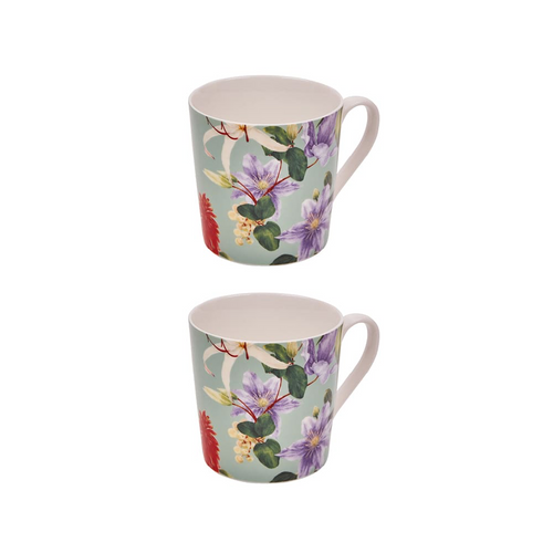 Set of 2 ceramic mug summer sage