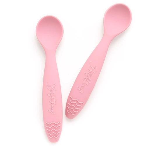 Silicone spoon 2 pk coral pink