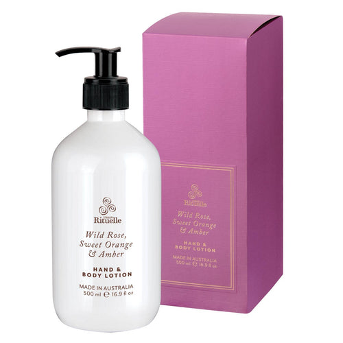 Wild rose, sweet orange and amber hand and body lotion