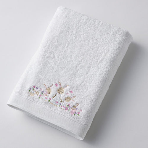 Bunny garden baby bath towel and washer set