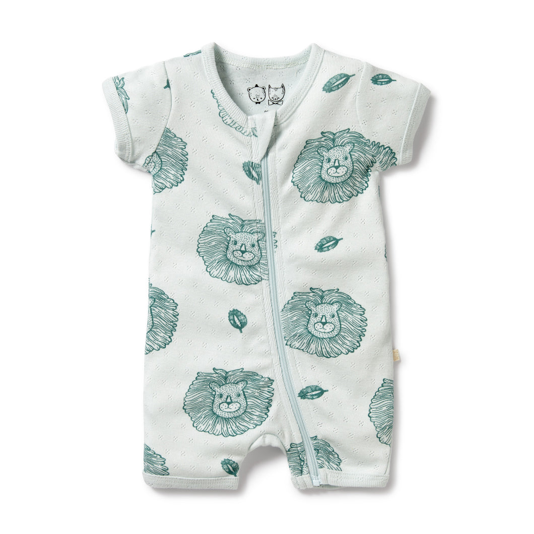 Little lion organic pointelle boyleg zipsuit