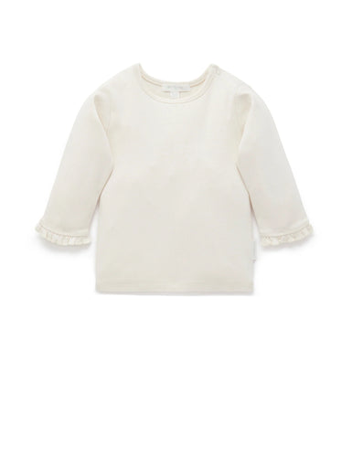 Cloud pointelle rib layering top