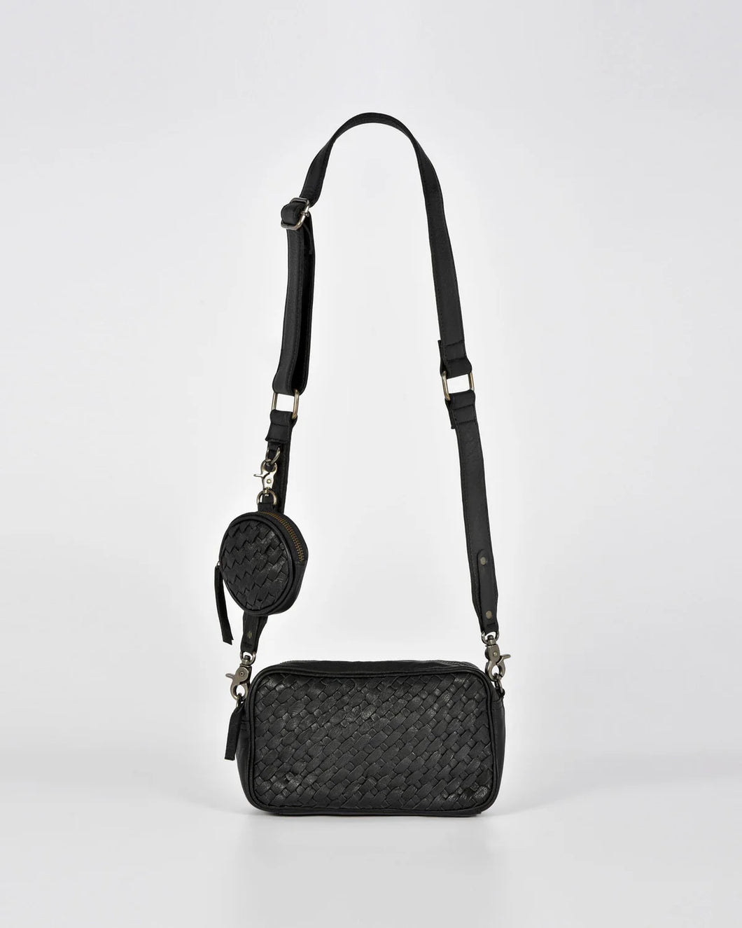 Millner black leather crossbody bag