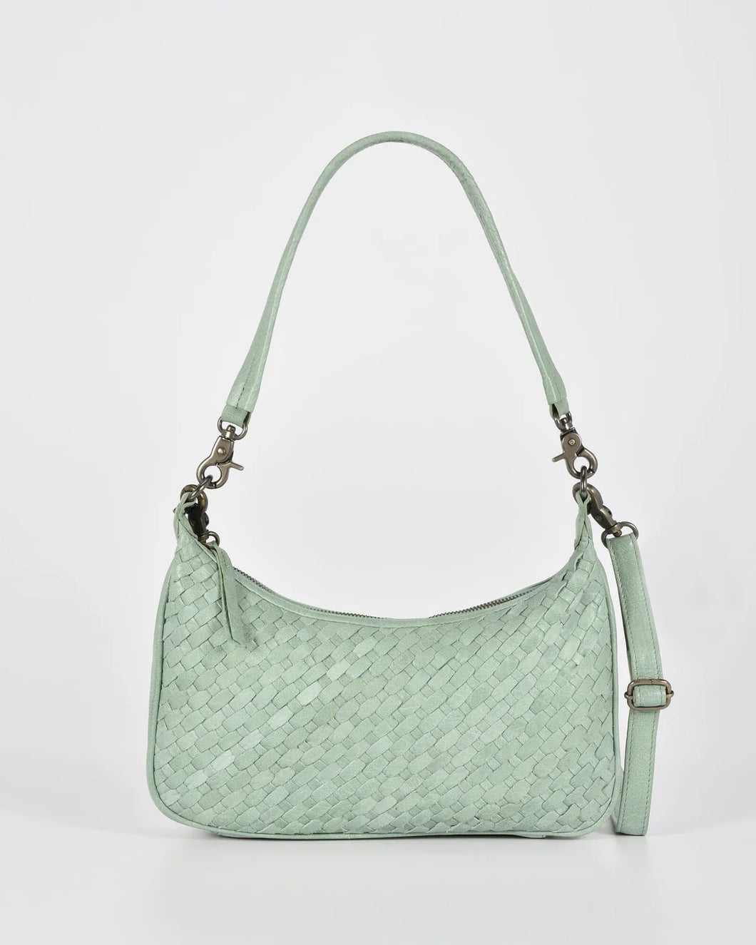 Hughes leather woven bag sea