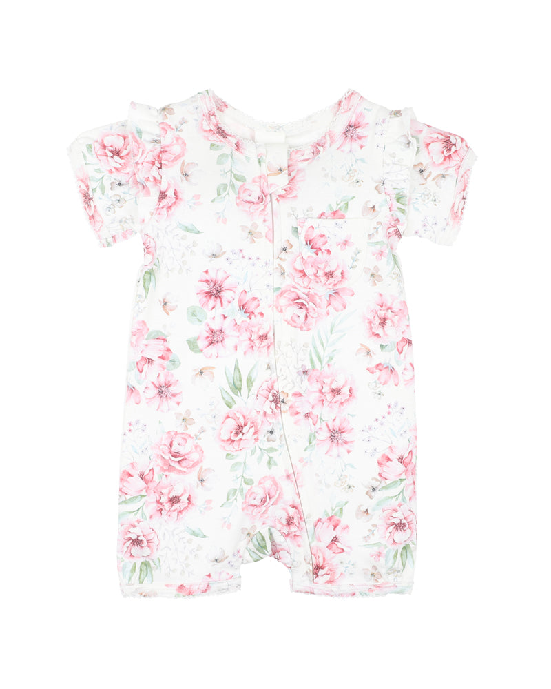 Evie print zip romper