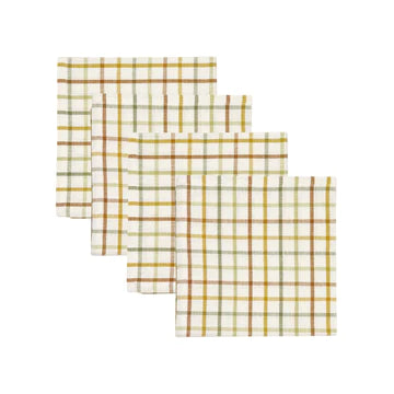 Multi check napkin set of 4