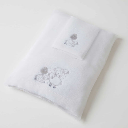 Sheep baby bath towel and washer set