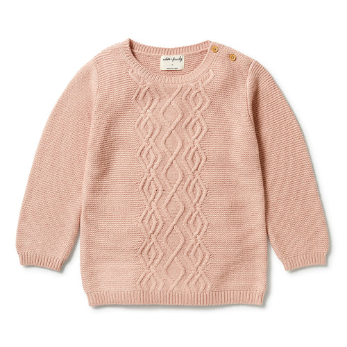 Rose knitted cable jumper