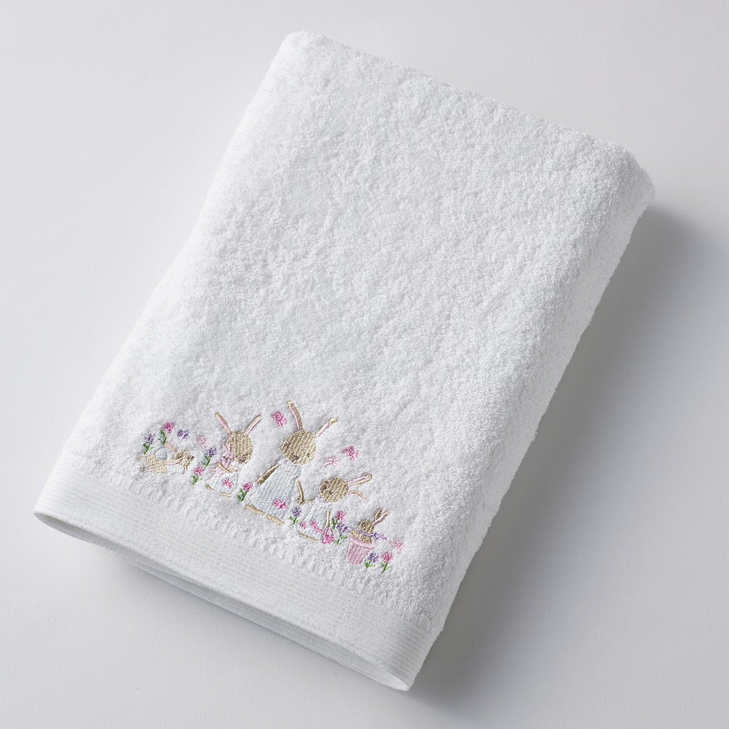 Bunny garden baby bath towel and washer set