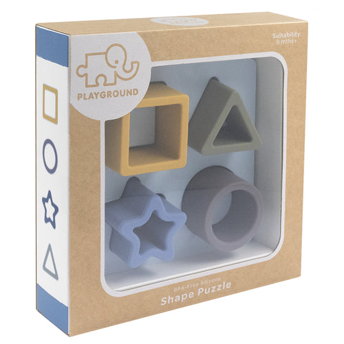 Silicone shape puzzle blue